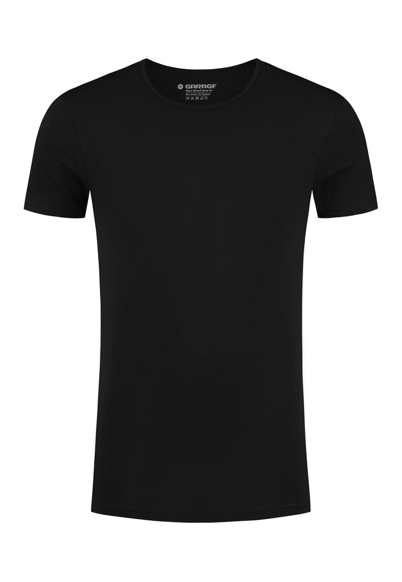 BODYFIT T-shirt O-hals - Zwart