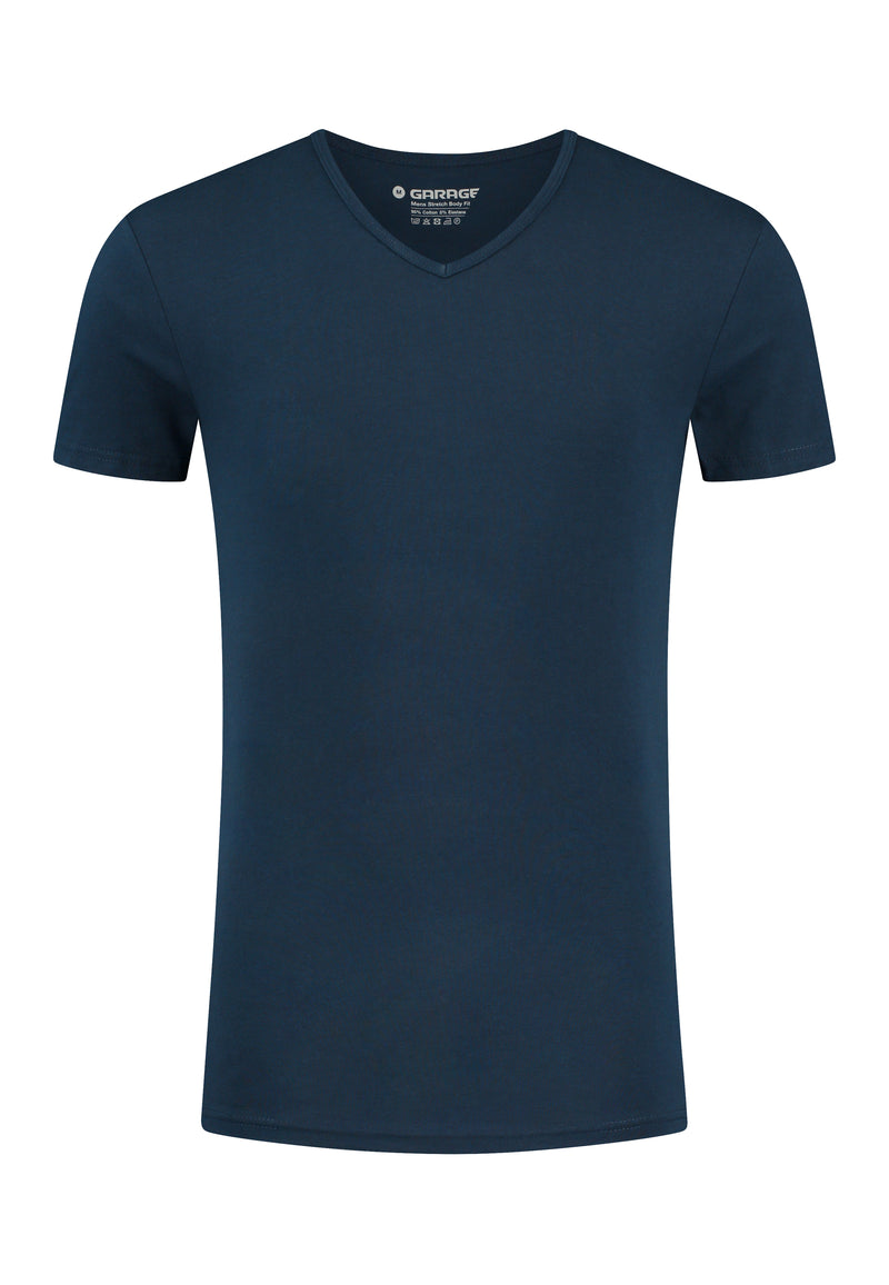 BODYFIT T-shirt met V-hals - Navy