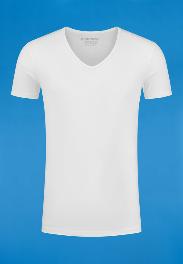 BODYFIT T shirt deep V neck White
