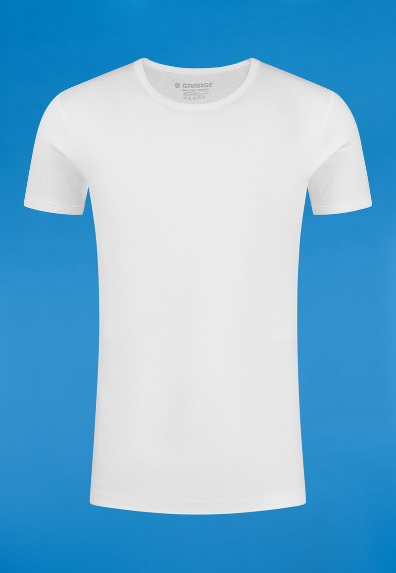 SEMI BODYFIT T-shirt O-hals - Wit