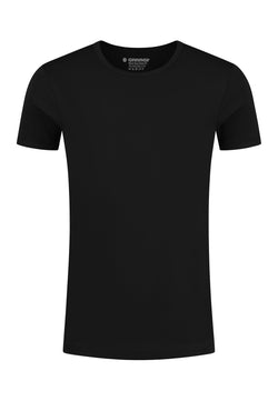 SEMI BODYFIT T-shirt O-hals - Zwart                                
