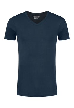 SEMI BODYFIT T-shirt V-hals - Navy                                