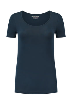 Dames BODYFIT T-shirt O-hals - Navy