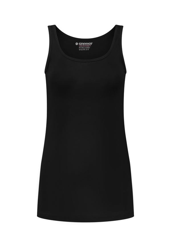Zwarte dames top zonder discount mouwen