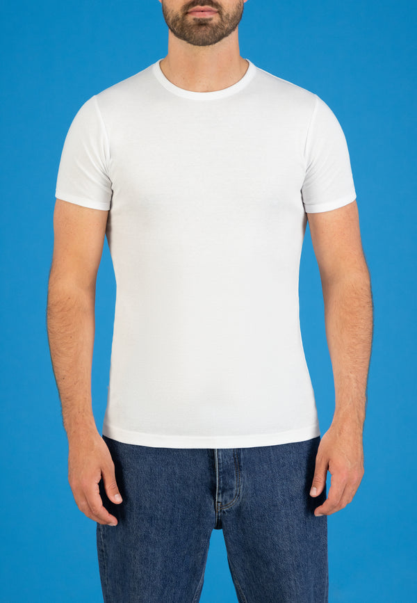 SEMI BODYFIT T-shirt O-hals - Wit