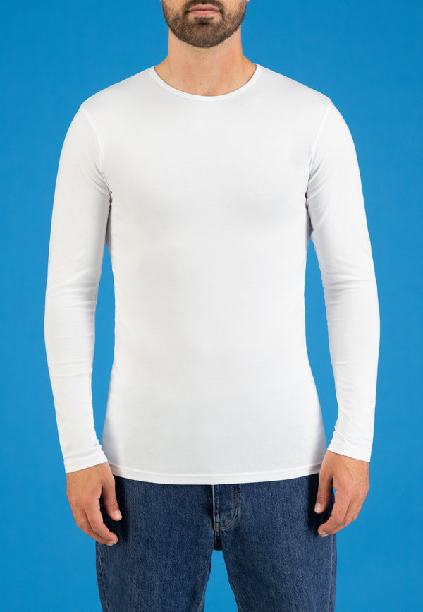 BODYFIT T-shirt O-hals Longsleeve - Wit