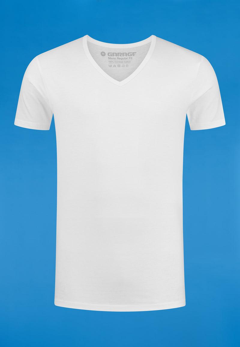 REGULAR FIT 2-pack T-shirt V-neck - White