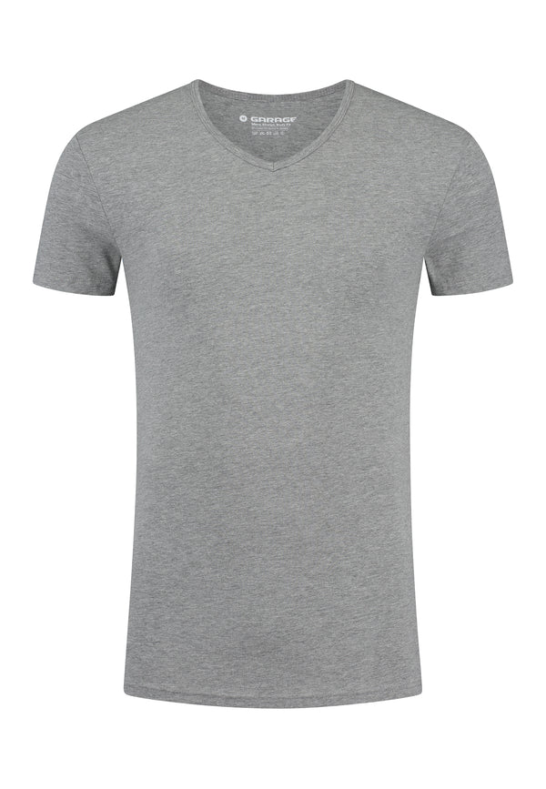 BODYFIT T-shirt V-neck - Grey Melange