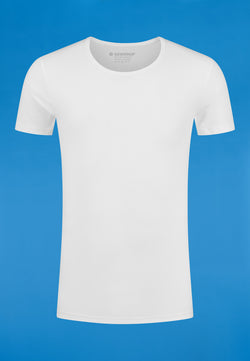 BODYFIT T-shirt deep O-neck - White