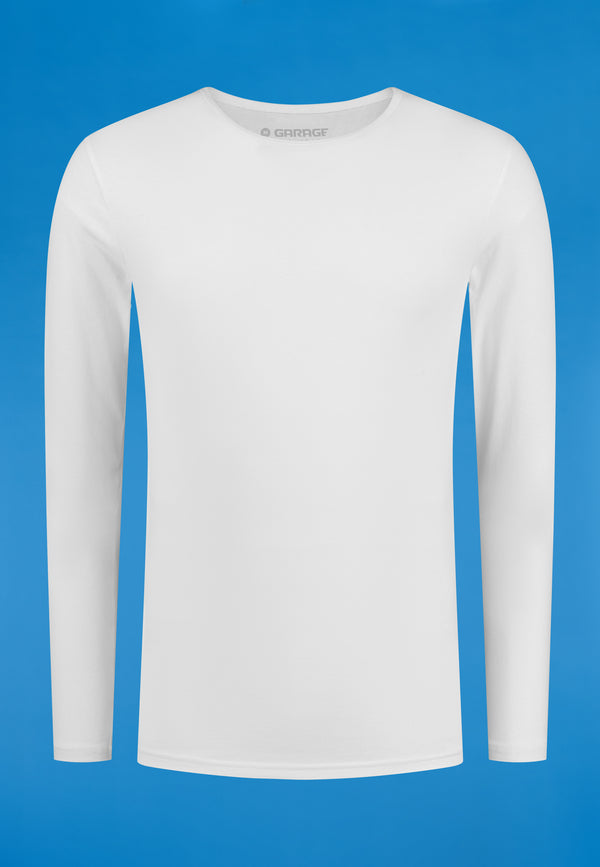 BODYFIT T-shirt O-neck Longsleeve - White