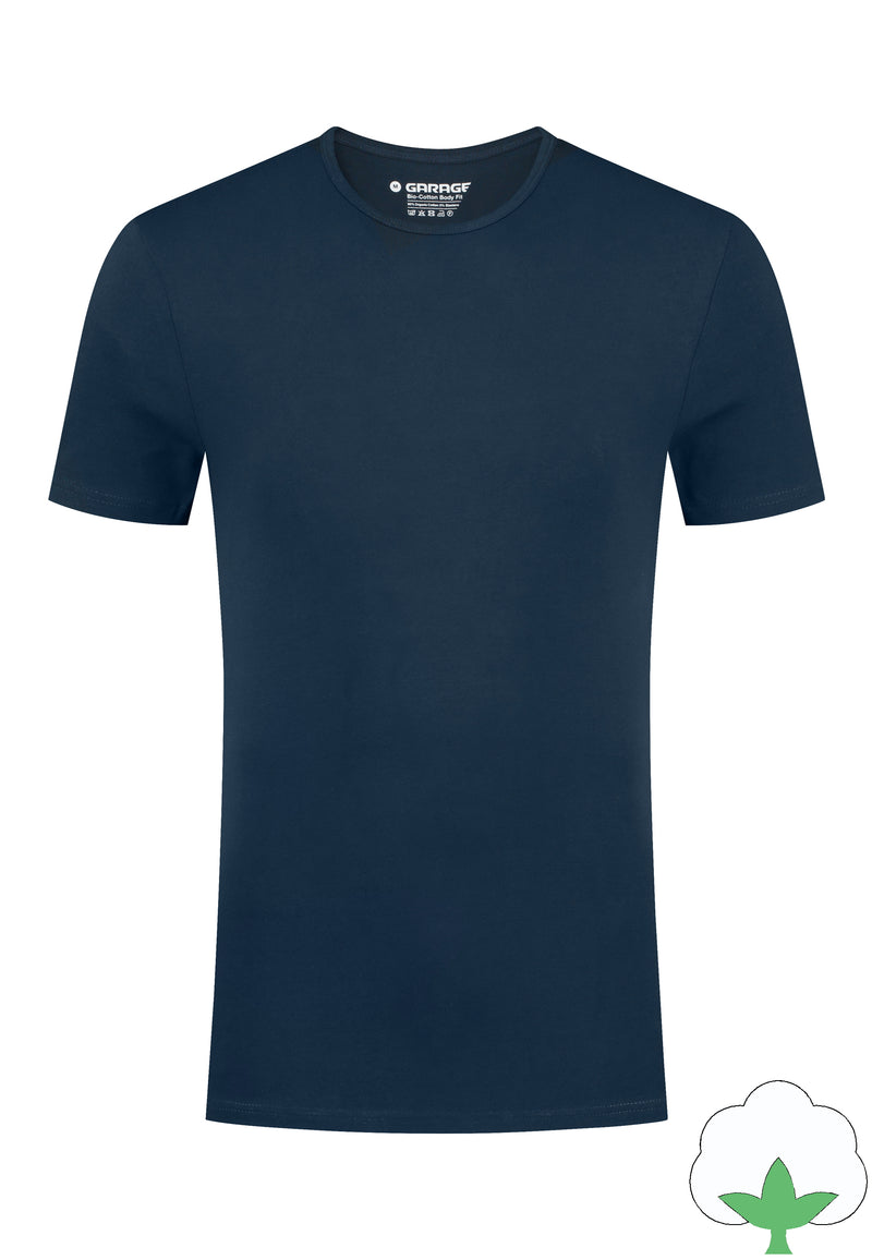 Bio-cotton Bodyfit 2-pack T-shirt O-neck - Navy