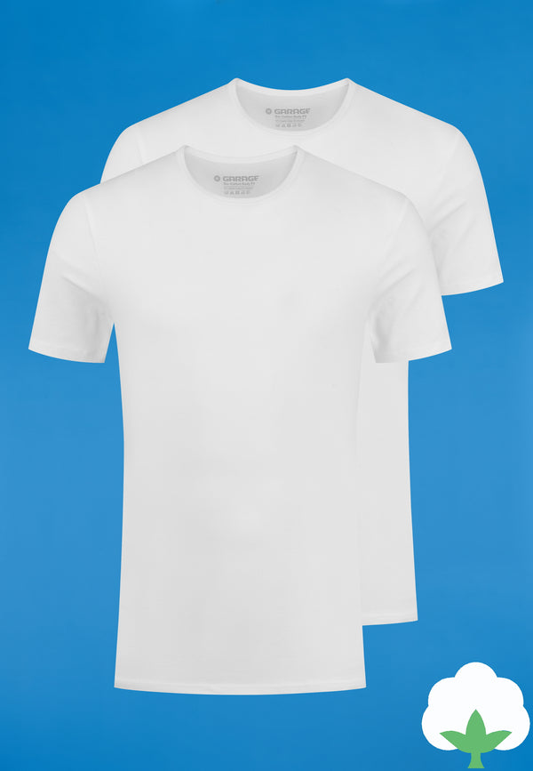 Bio-cotton Bodyfit 2-pack T-shirt O-neck - White