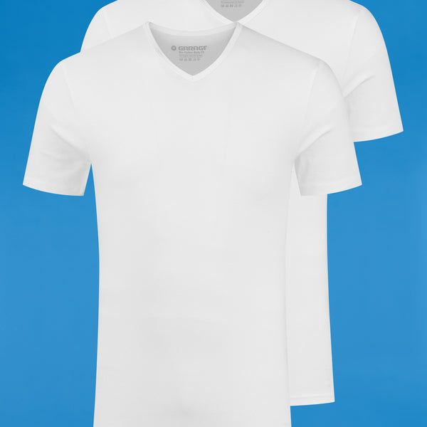 Plain white t shirt v neck discount