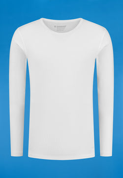SEMI BODYFIT T-shirt O-Neck Longsleeve - White