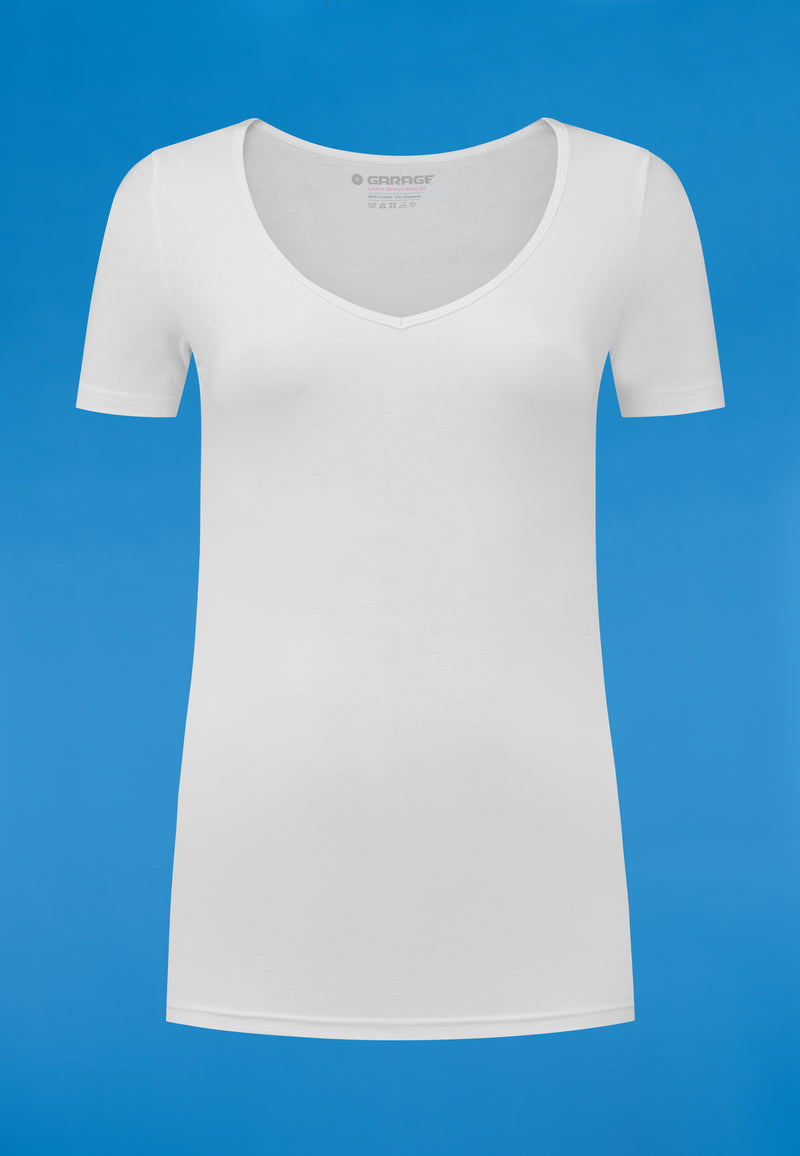 Womens BODYFIT T-shirt V-neck - White