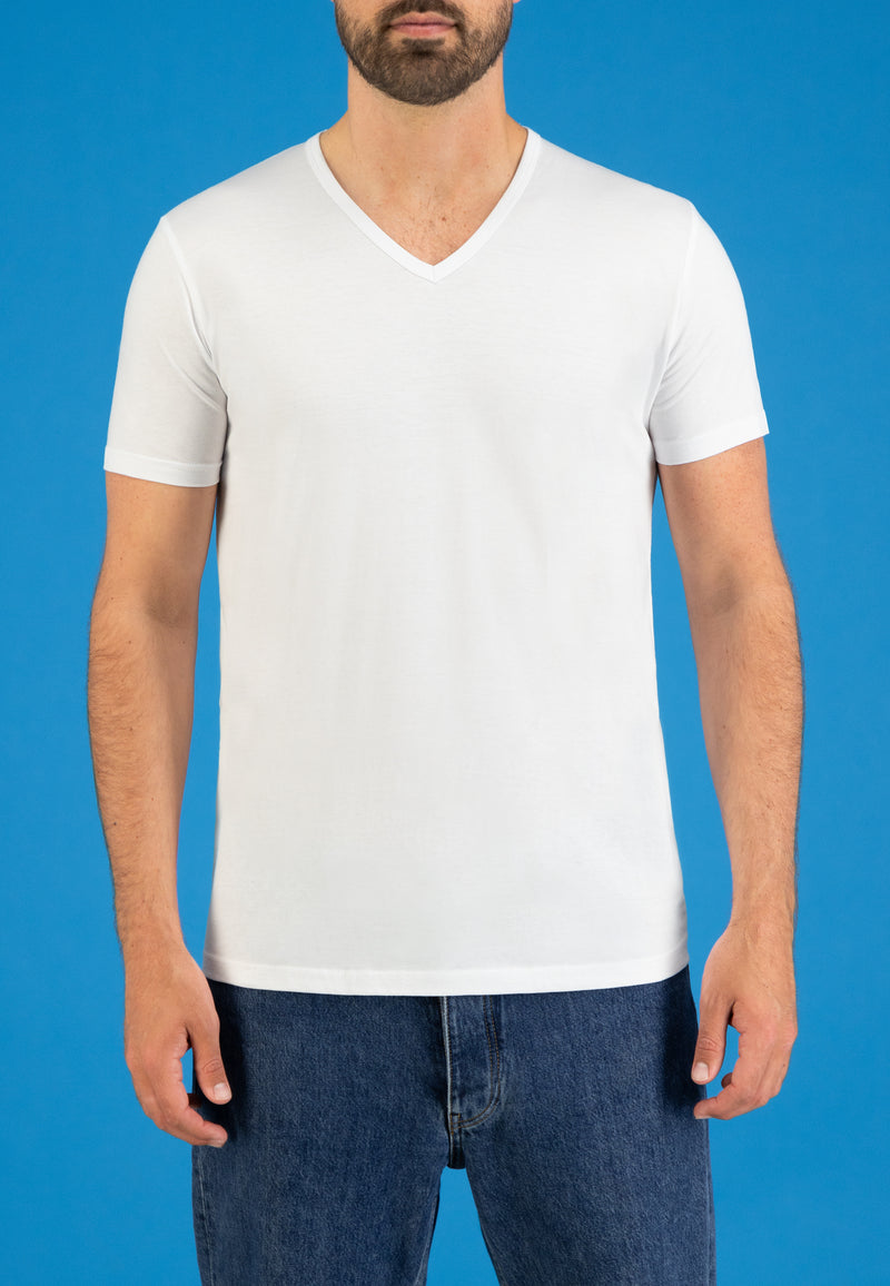 REGULAR FIT 2-pack T-shirt V-neck - White