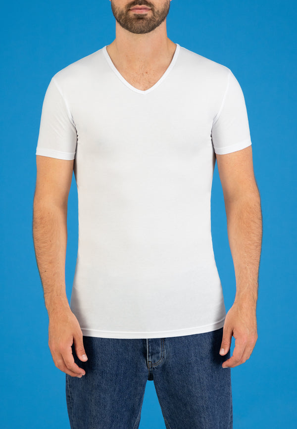 BODYFIT T-shirt V-neck - White